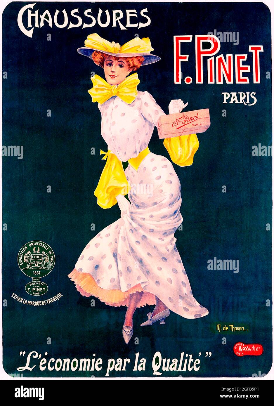 Click On Vintage French Shoe poster - F. Pinet, Paris, 1910s Stock Photo -  Alamy