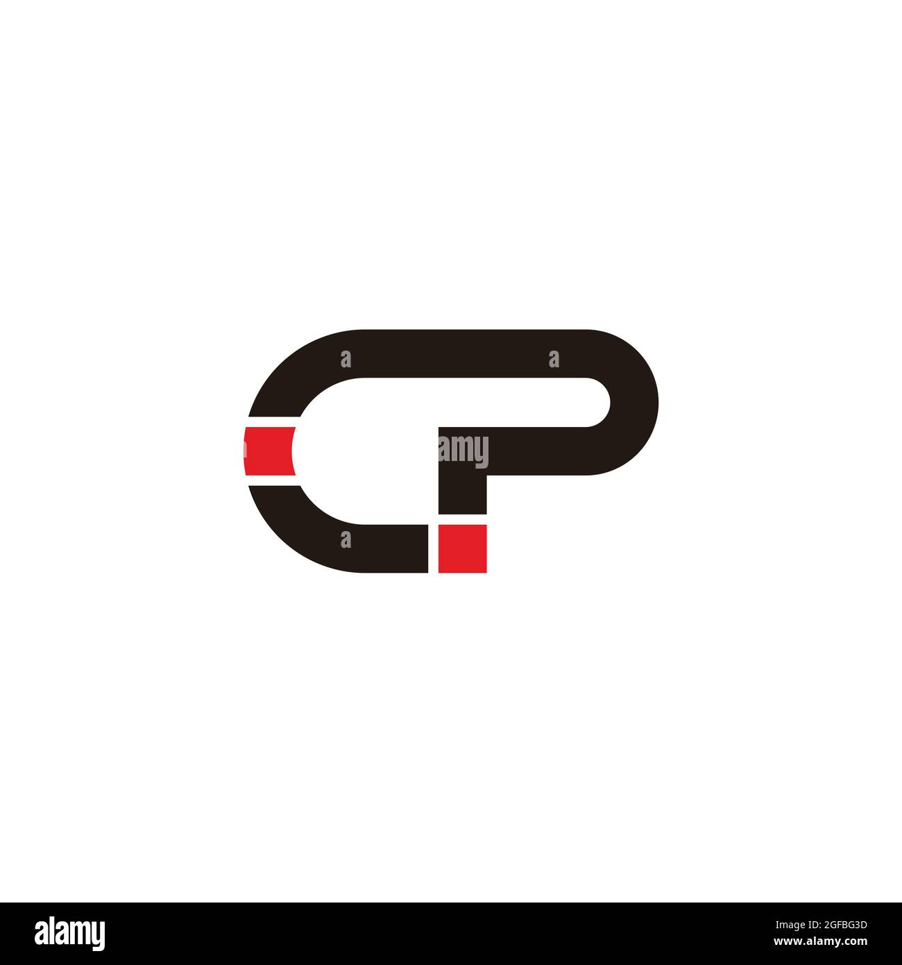 letter cp geometric infinity line simple logo vector Stock Vector