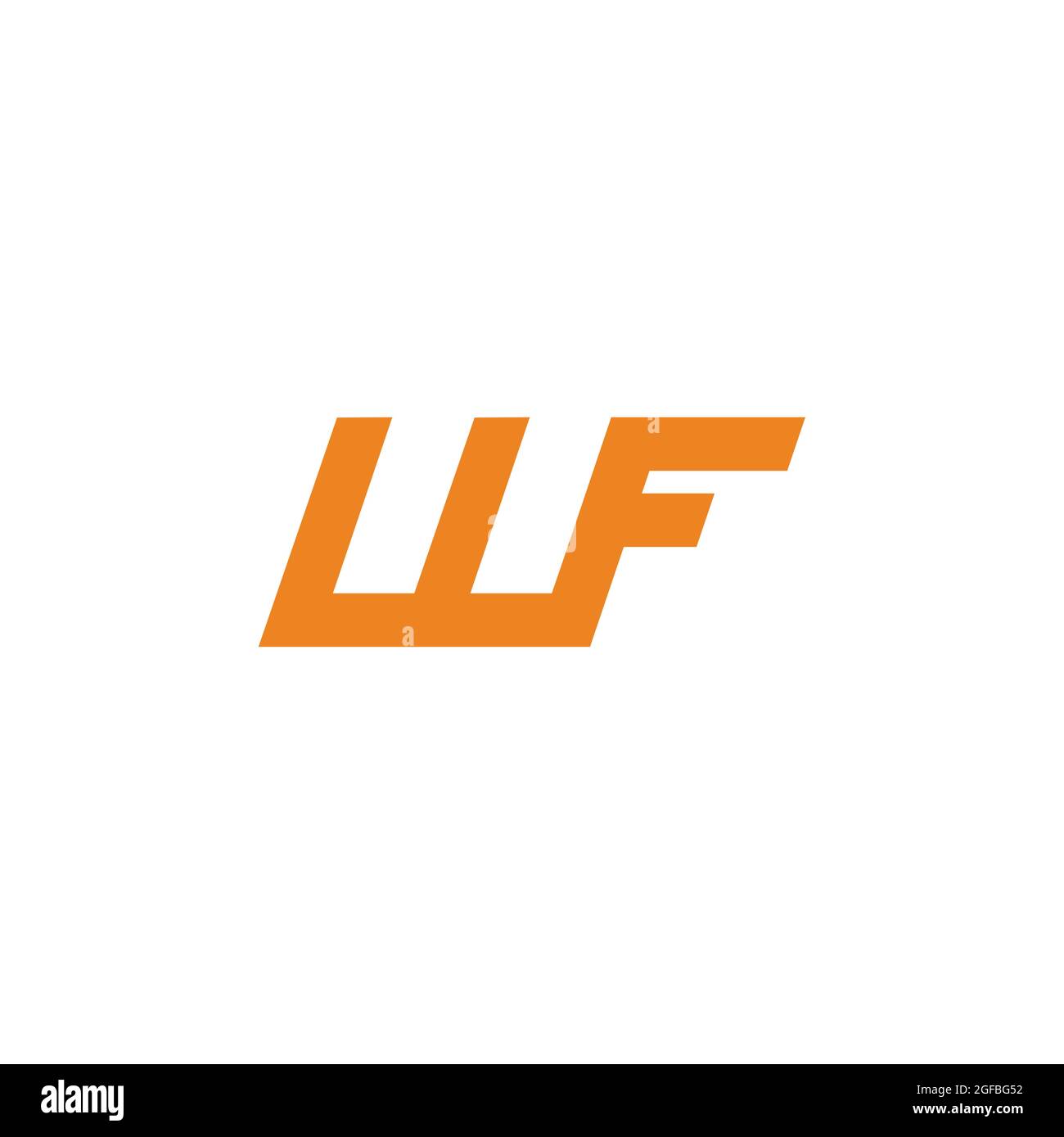 letter wf linked line geometric simple logo vector Stock Vector