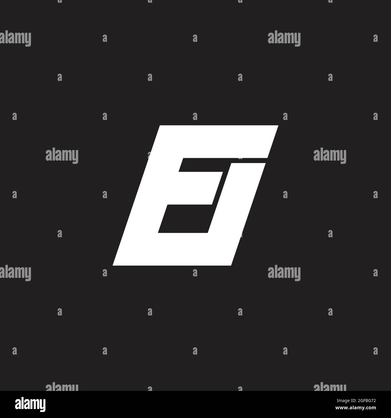 letter fu simple link line geometric logo vector Stock Vector