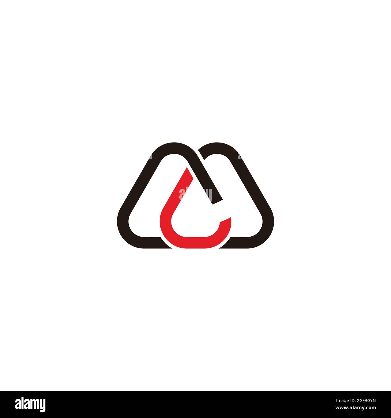letter ml simple geometric line colorful logo vector Stock Vector