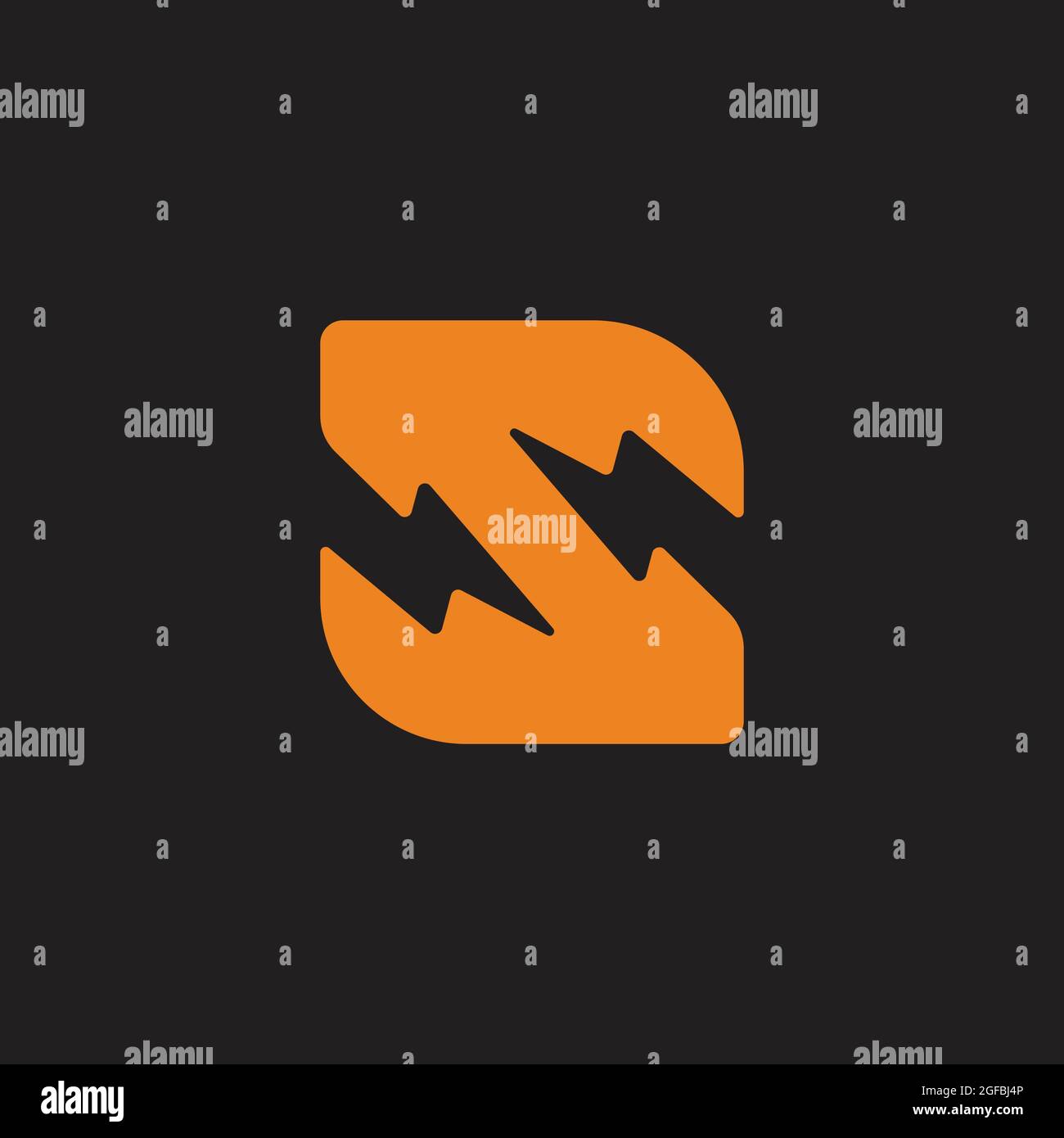 letter s flash thunder simple geometric logo vector Stock Vector Image