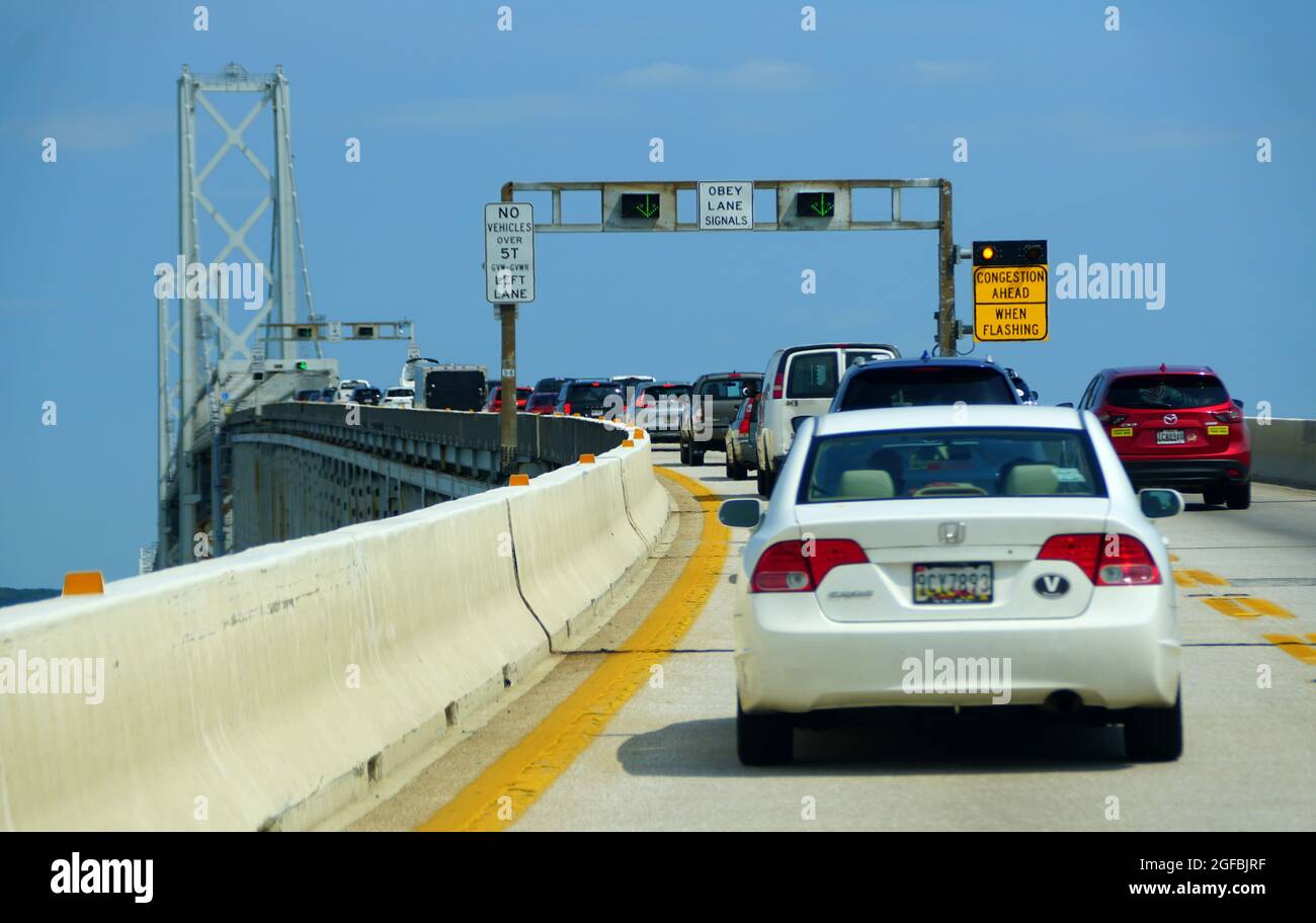 Maryland, U.S August 15, 2021 The view of traffic on Route 301 by