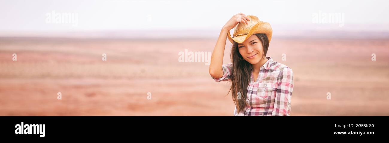 Asian woman wearing cowboy hat hi-res stock photography and images - Alamy