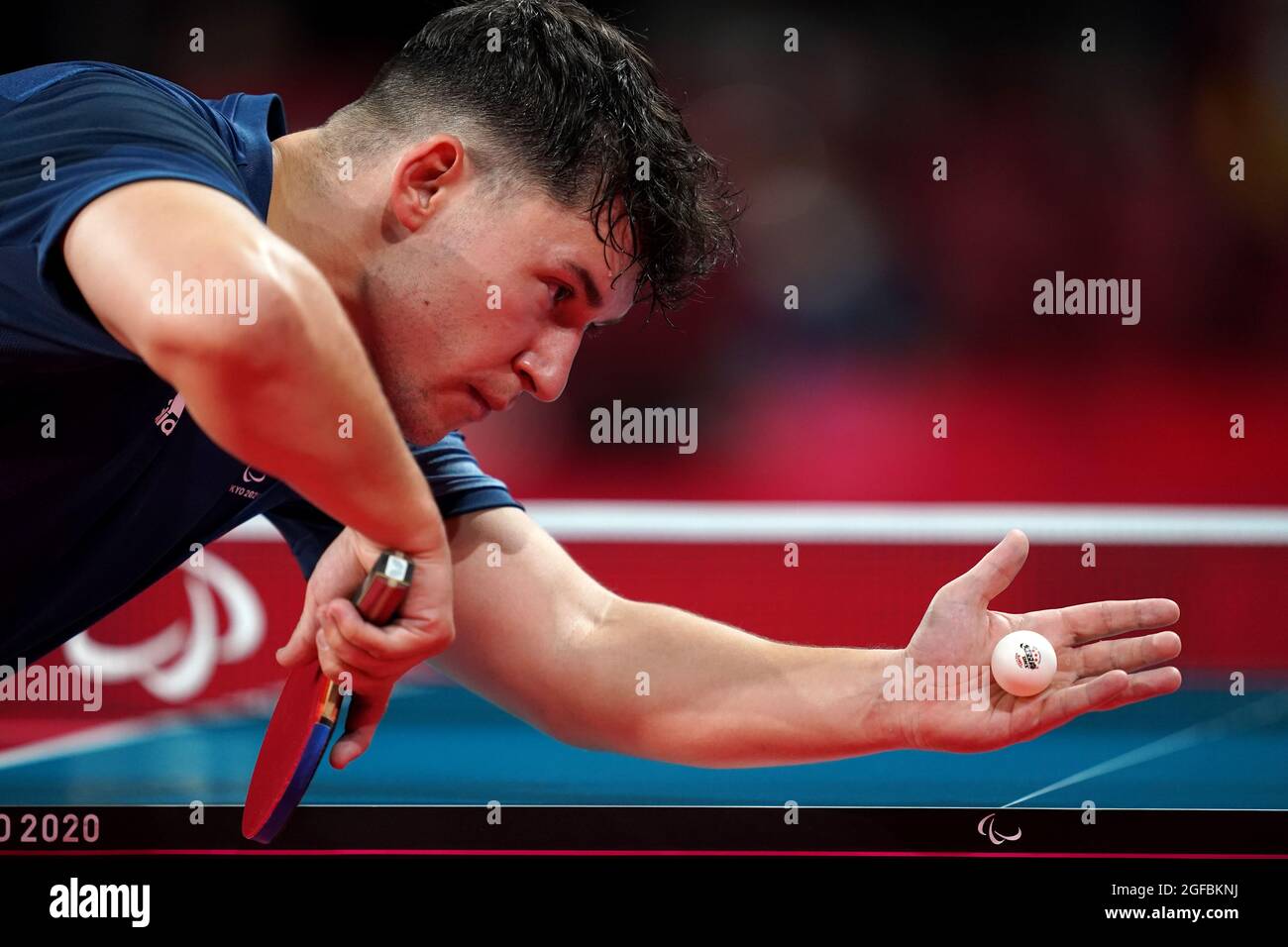 Great Britain's Ross Wilson in action in the Men's Singles Class 8 Group C Table Tennis at the Tokyo Metropolitan Gymnasium on day one of the Tokyo 2020 Paralympic Games in Japan. Picture date: Wednesday August 25, 2021. Stock Photo