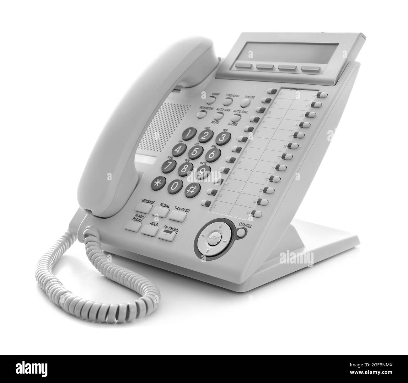 Modern office IP telephone set isolated on the white Stock Photo Alamy