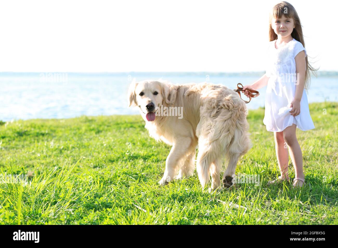 little-girl-and-big-kind-dog-on-the-riverside-stock-photo-alamy