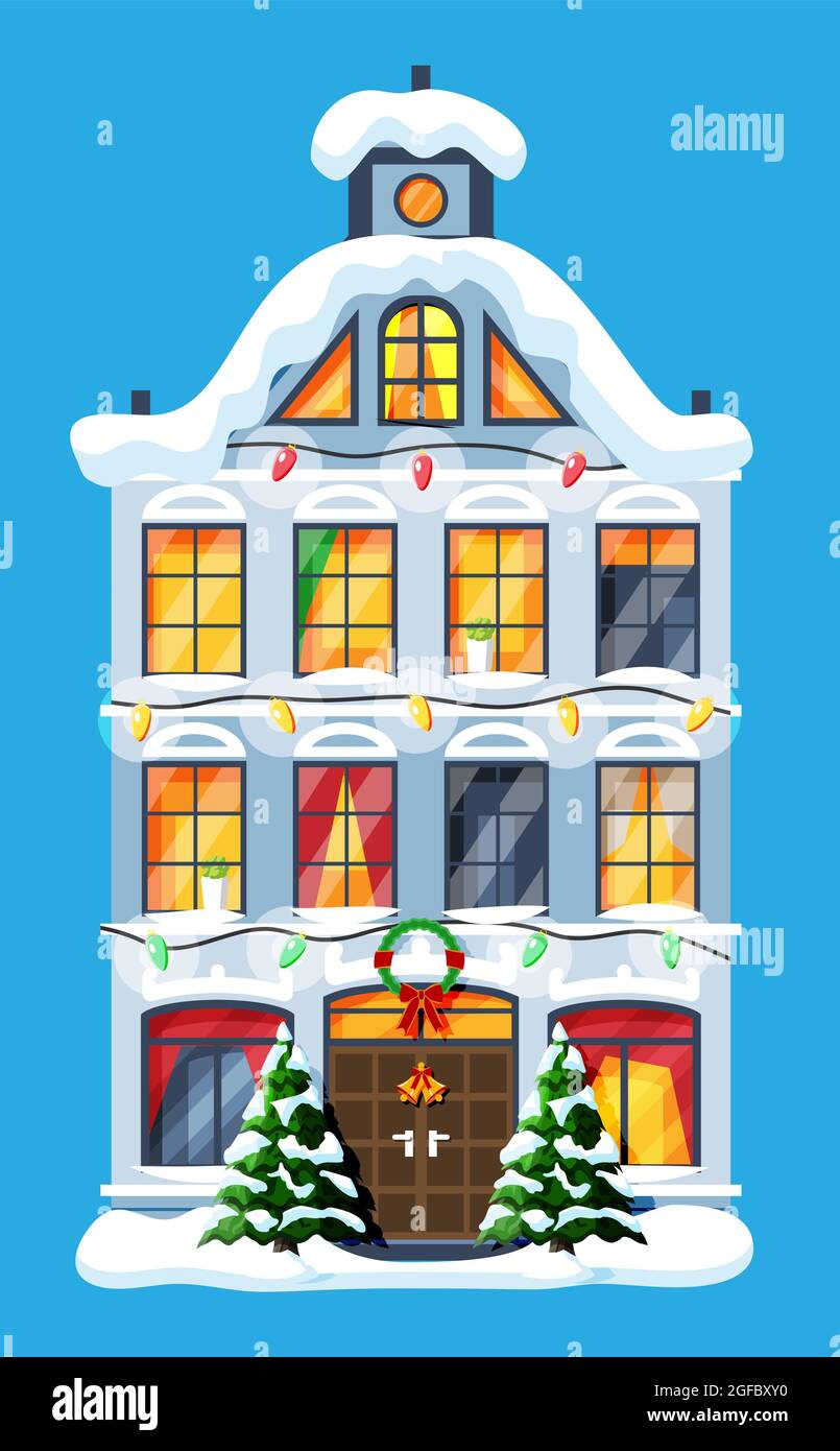 City House Covered Snow Stock Vector Image & Art - Alamy