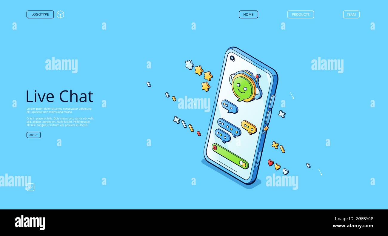 Live chat, online customer support app Stock Vector