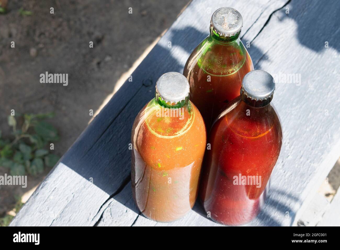 Homemade Tomato sauce in the glass bottle Stock Photo - Alamy