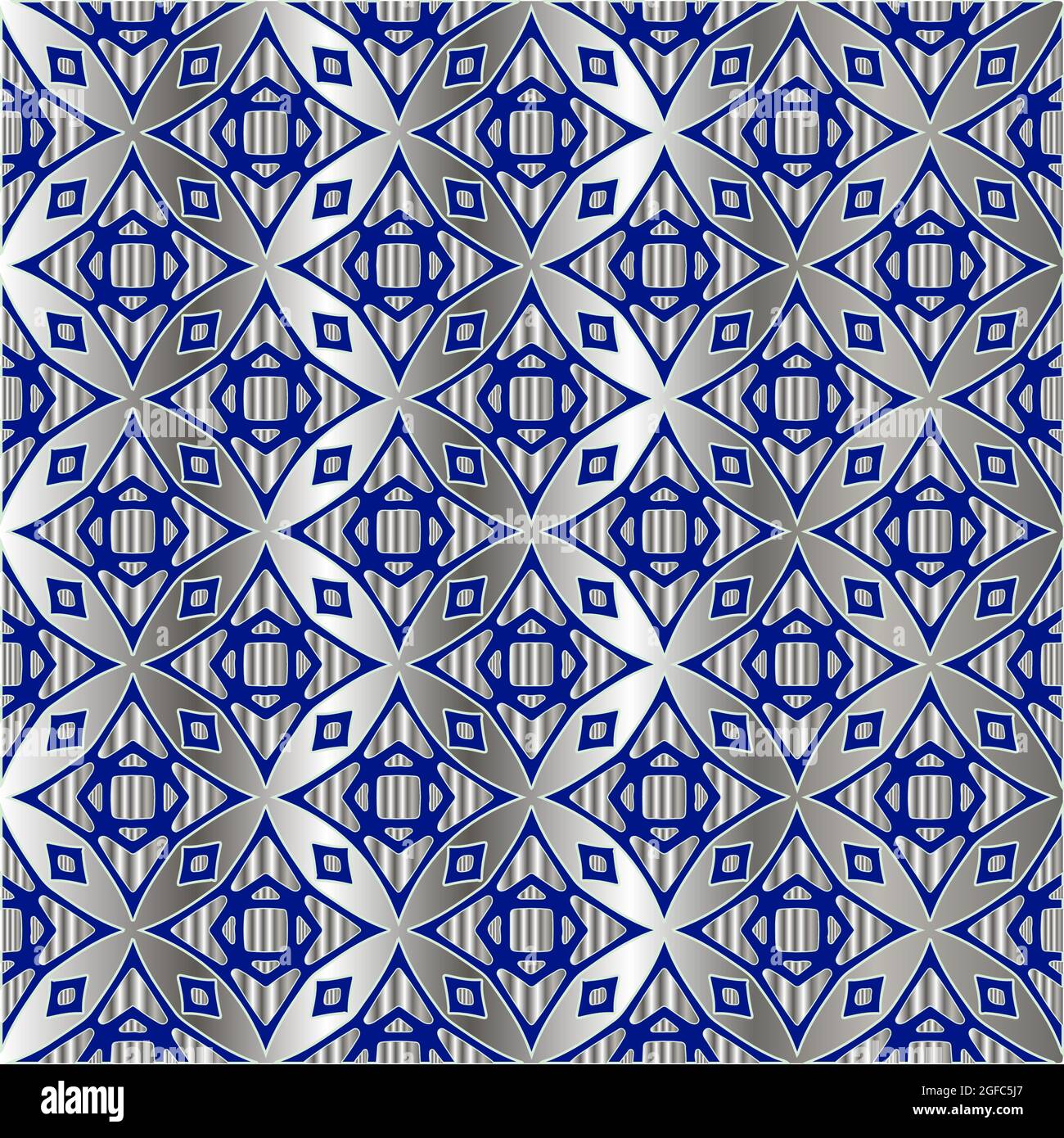 metal pattern on a blue background. pattern for fabric, wallpaper ...