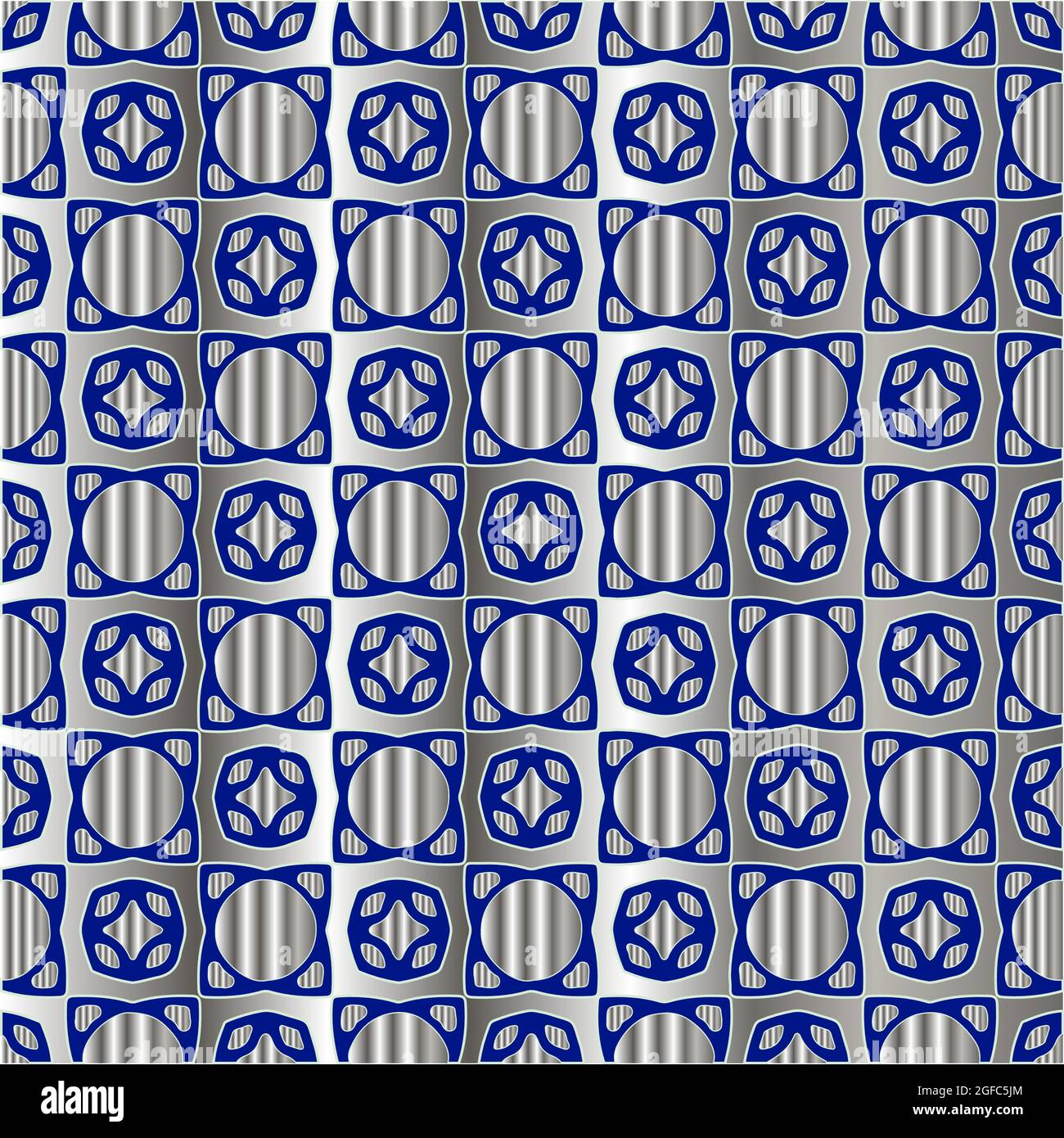 metal pattern on a blue background. pattern for fabric, wallpaper ...