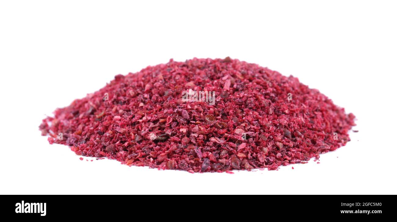 Dried sumac isolated on white Stock Photo Alamy
