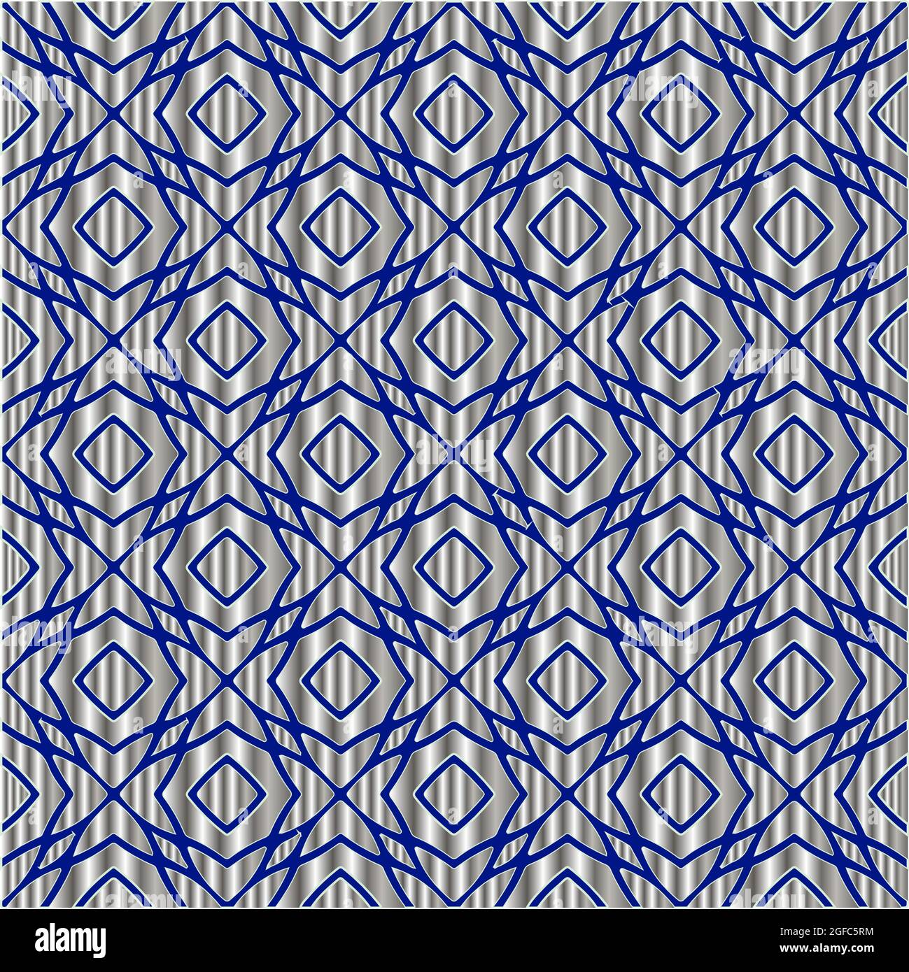metal pattern on a blue background. pattern for fabric, wallpaper ...