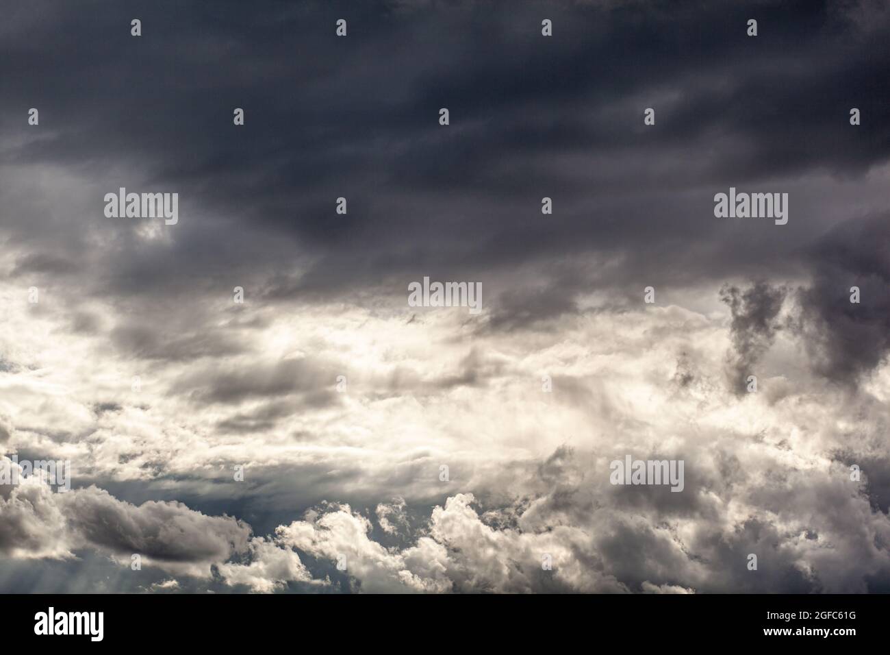 Dramatic sky with grey clouds over the city before the storm Stock ...