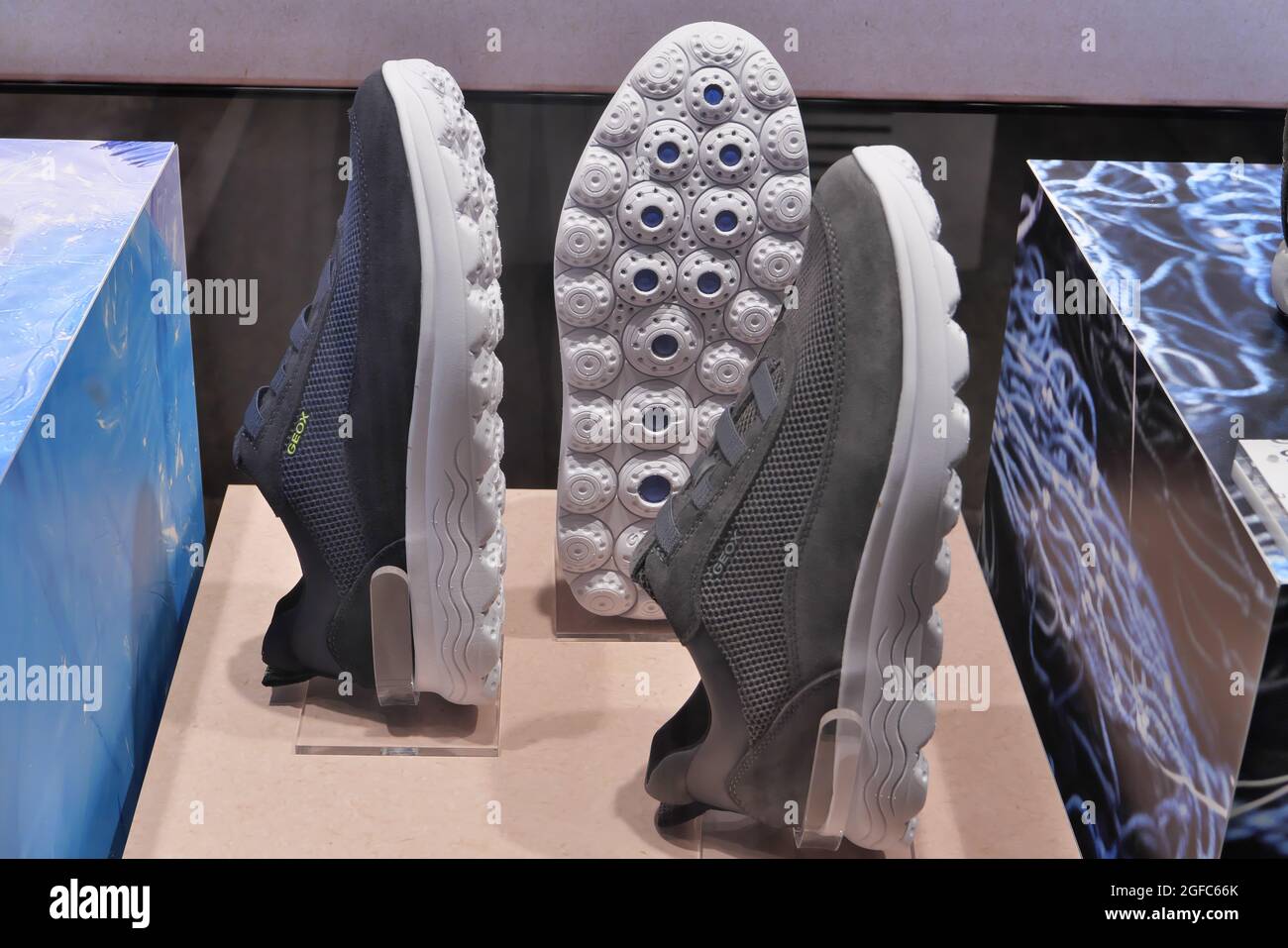 SHOES ON DISPLAY AT GEOX FASHION BOUTIQUE Stock Photo - Alamy