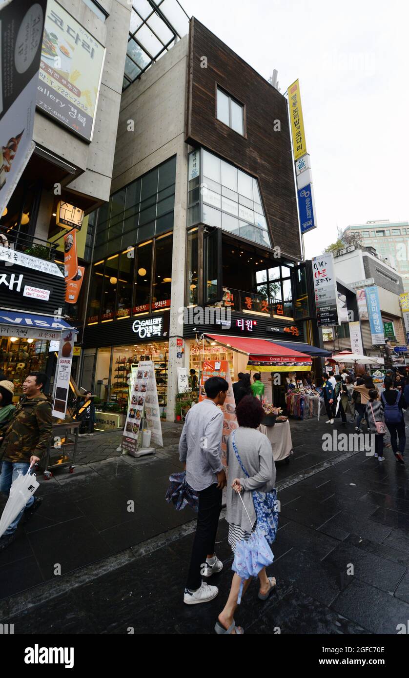 Insadong shopping street in Seoul, South Korea. Stock Photo