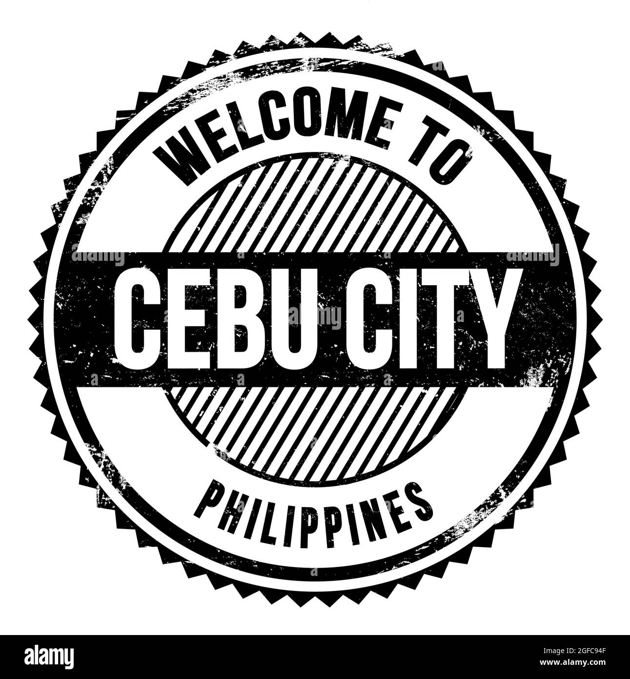 TO CEBU CITY PHILIPPINES, words written on black zig zag