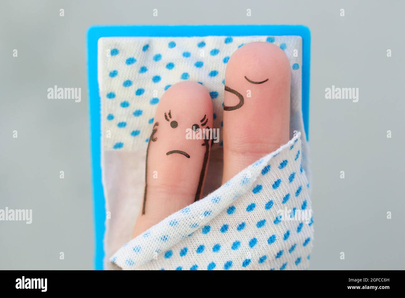 Fingers art of couple in bedroom pic pic