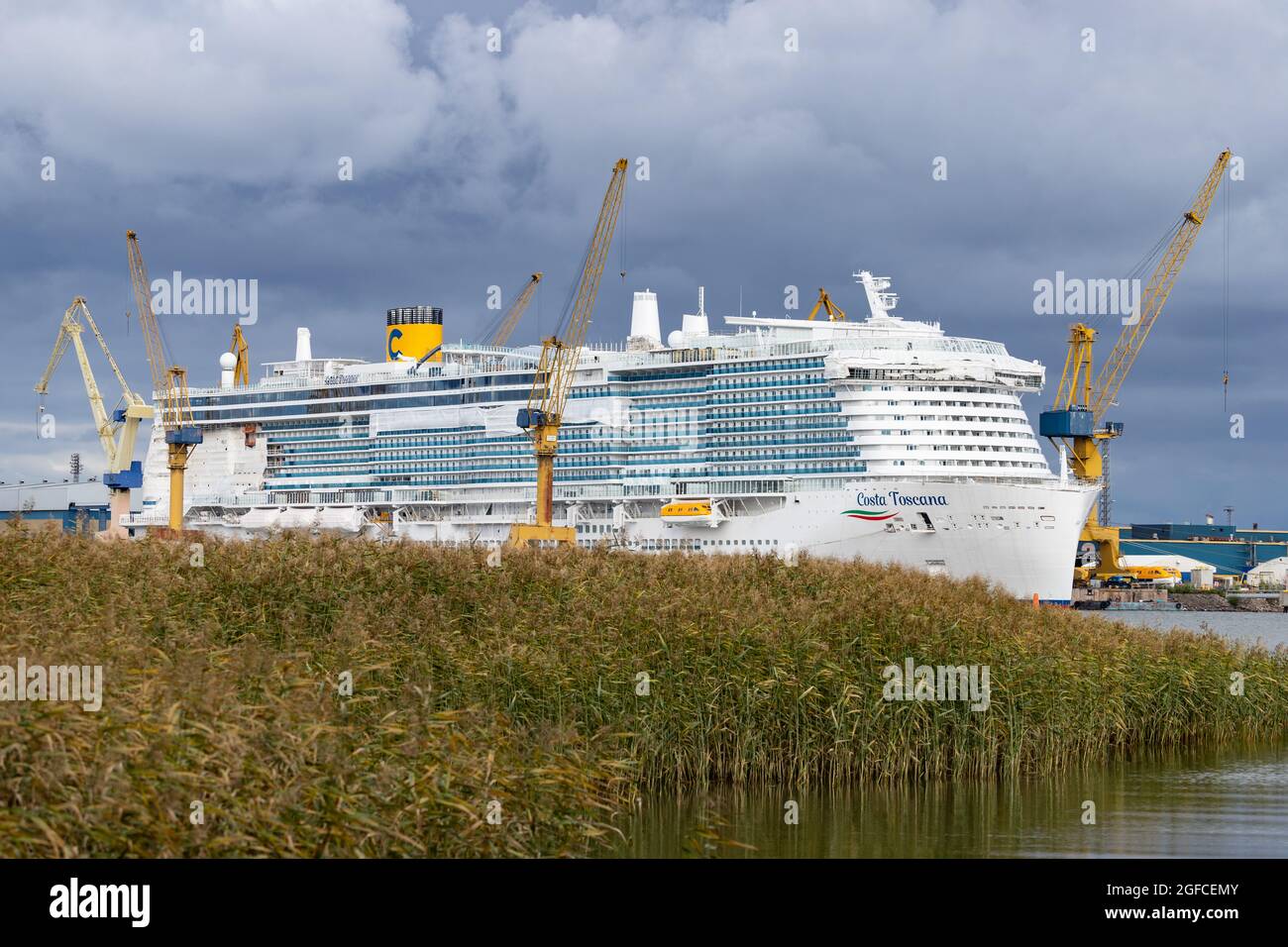 Costa Toscana under construction at Meyer Turku Shipyard on August 21, 2021. Stock Photo
