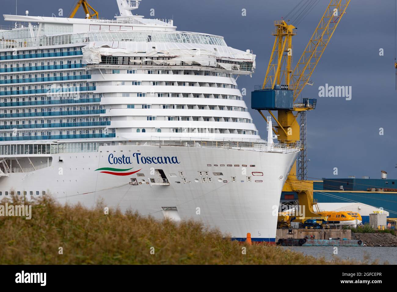 Costa Toscana under construction at Meyer Turku Shipyard on August 21, 2021. Stock Photo