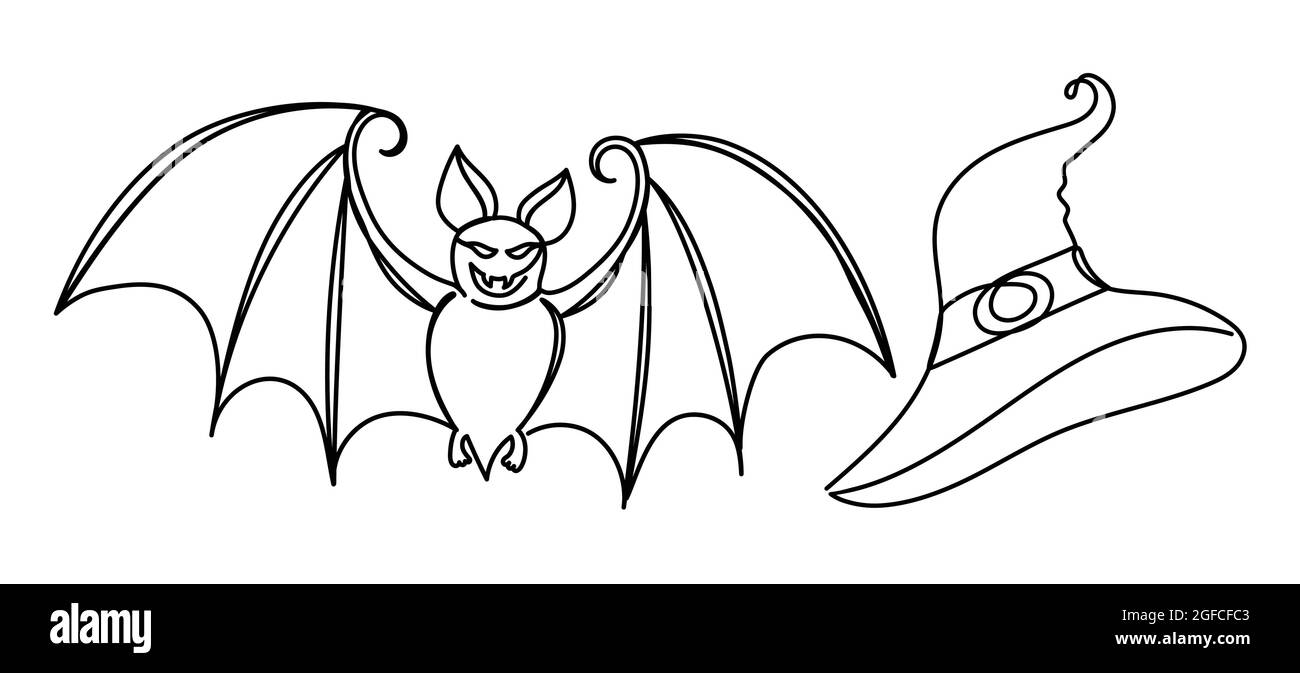 Halloween set in a hand drawn linear style Stock Vector Image & Art - Alamy