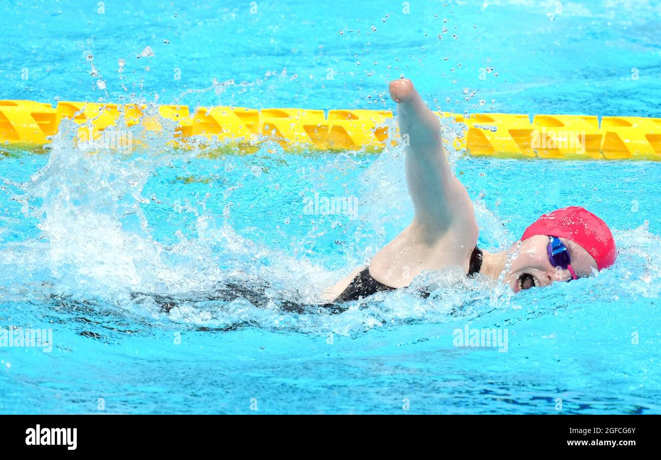 Great Britain's Toni Shaw during the Women's 400m Freestyle - S9 Final at the Tokyo Aquatics Centre on day one of the Tokyo 2020 Paralympic Games in Japan. Picture date: Wednesday August 25, 2021. Stock Photo