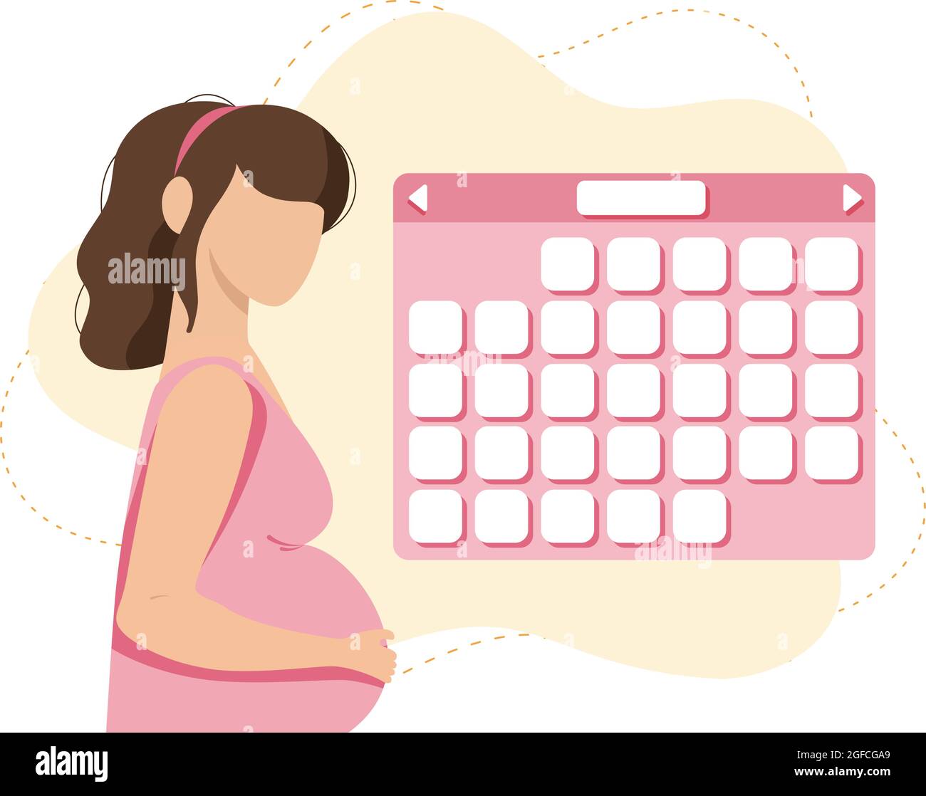 Pregnancy and birth planning. Planning for pregnant women to maintain a healthy lifestyle and visit the doctor. Flat vector illustration for websites. Stock Vector