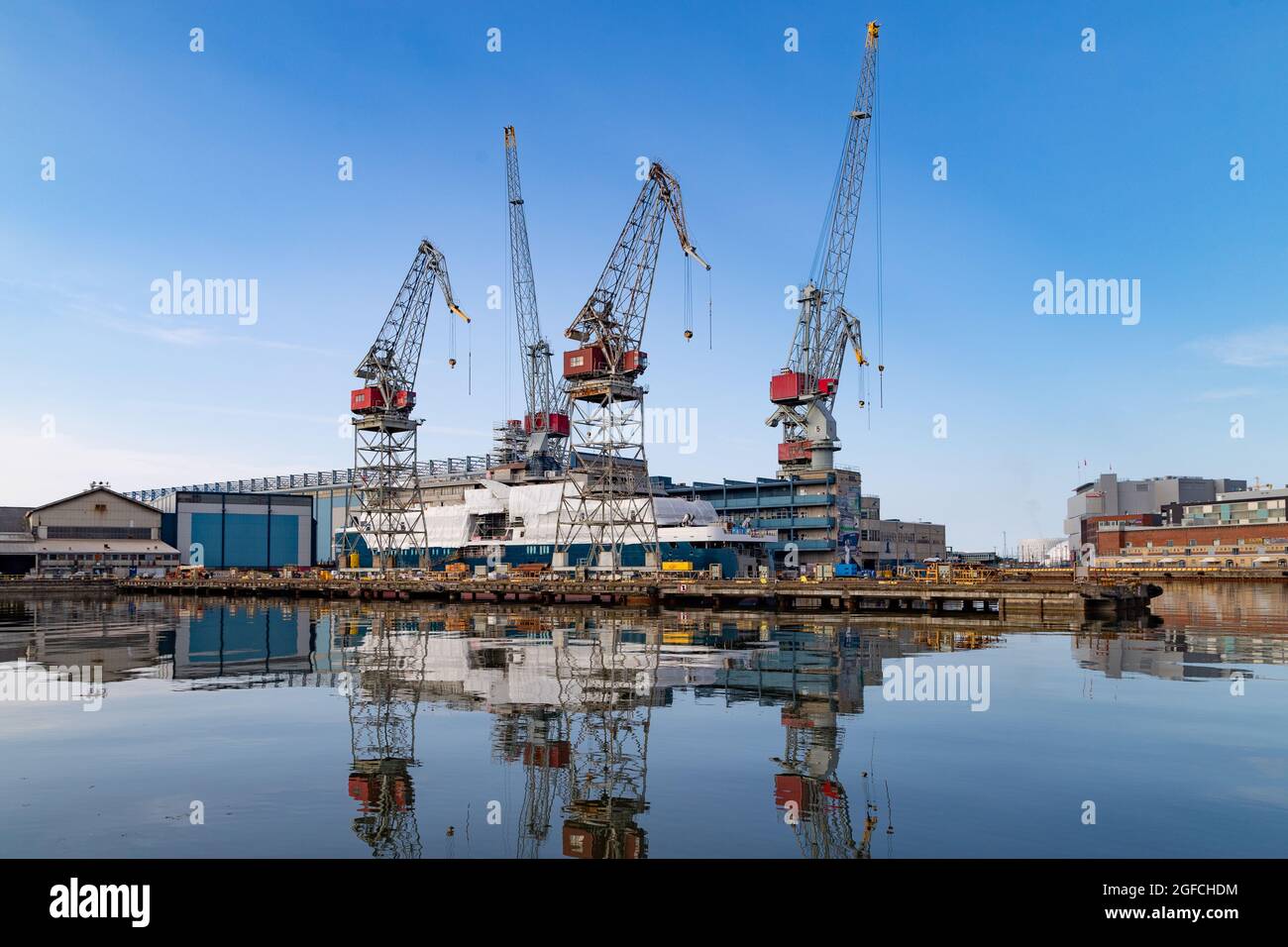 SH Minerva under construction at Helsinki Shipyard on July 13, 2021. Stock Photo