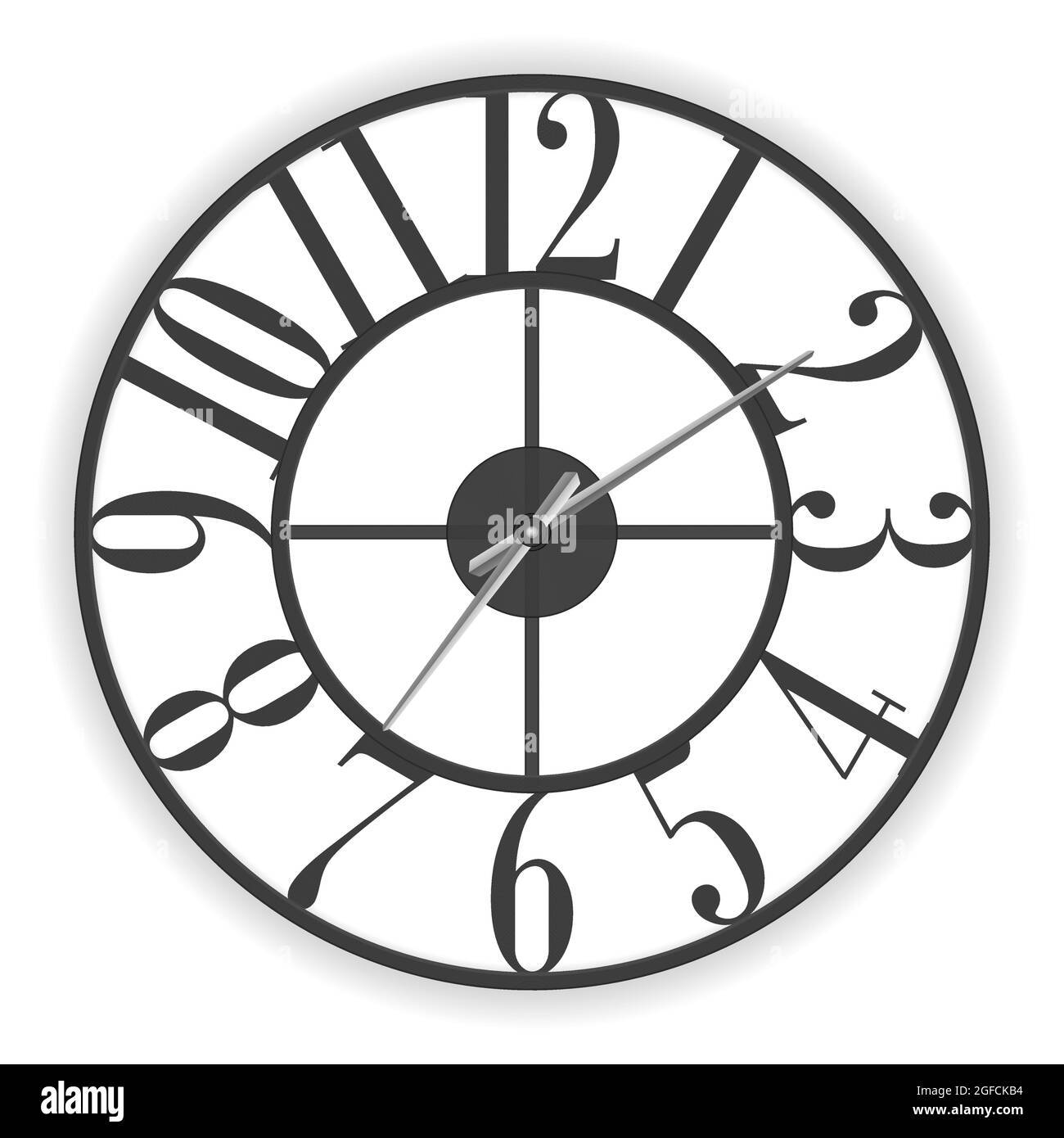 Wall clock on a white background. Vector illustration Stock Vector ...