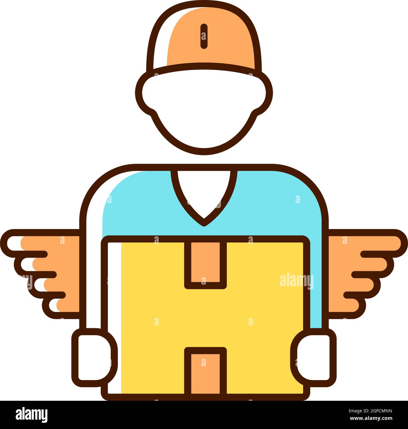 Courier RGB color icon Stock Vector