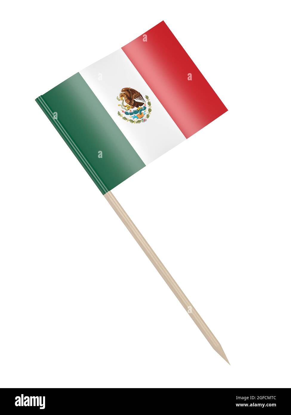 Mexico flag toothpick isolated on white background Stock Photo