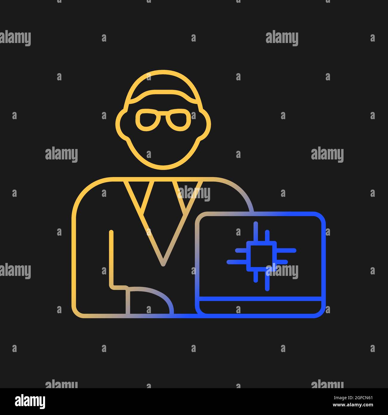 Chief technology officer gradient vector icon for dark theme Stock ...