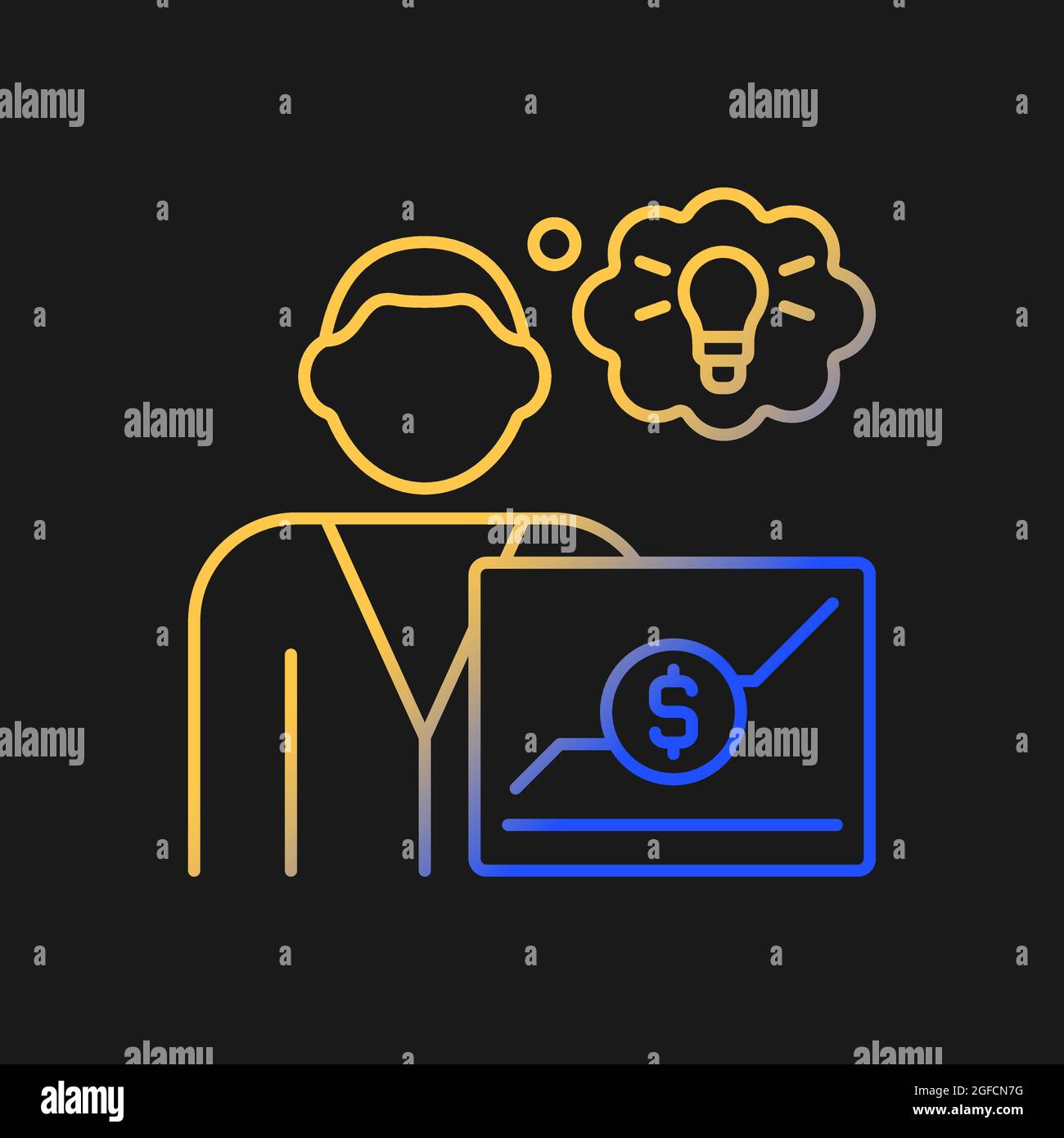 Business analyst gradient vector icon for dark theme Stock Vector