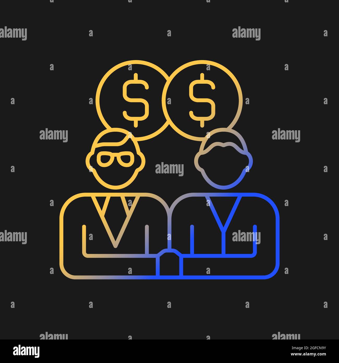 Sales representative gradient vector icon for dark theme Stock Vector