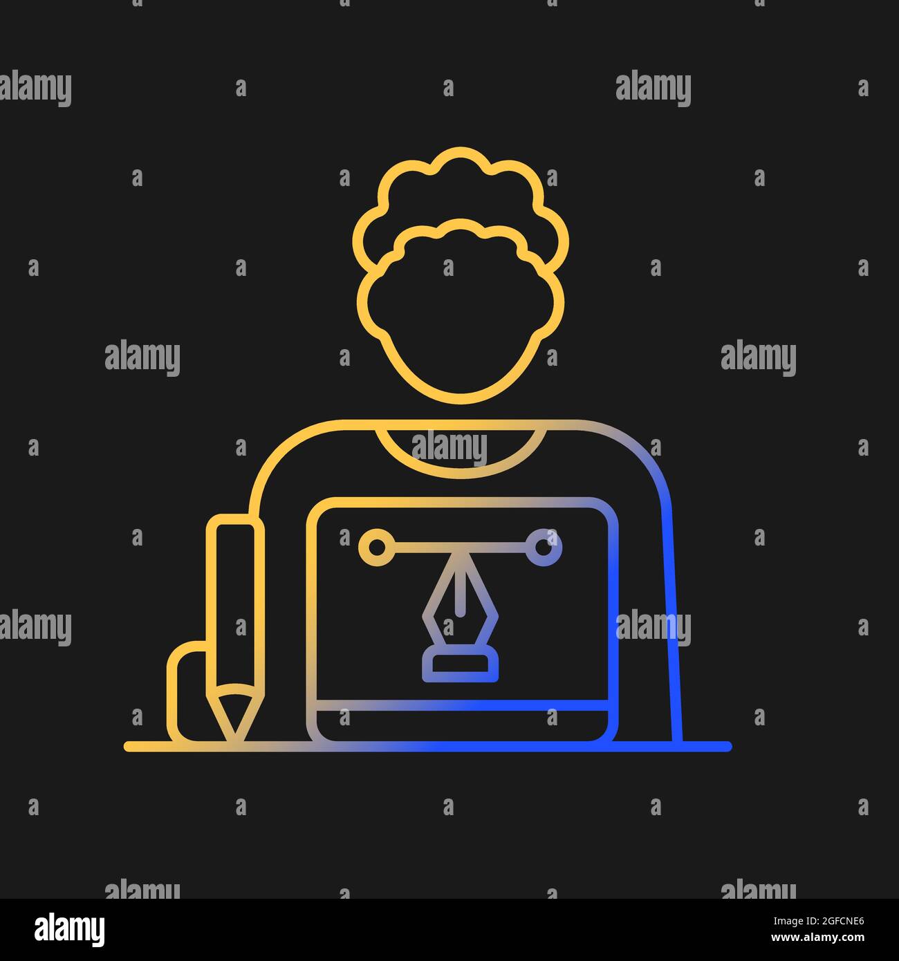 Graphic designer gradient vector icon for dark theme Stock Vector Image ...