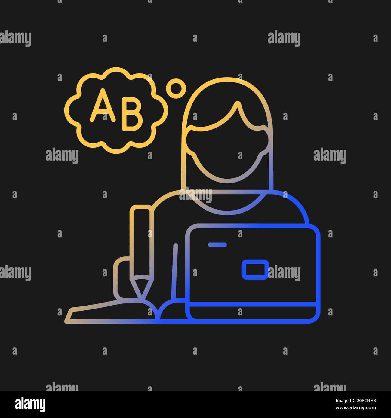 Copywriter gradient vector icon for dark theme Stock Vector