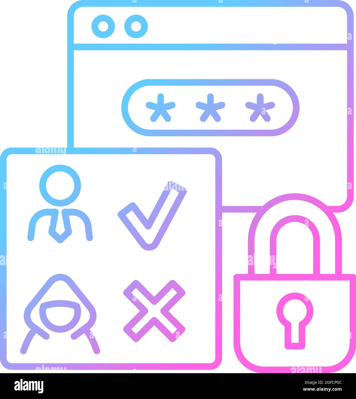 Access control gradient linear vector icon Stock Vector