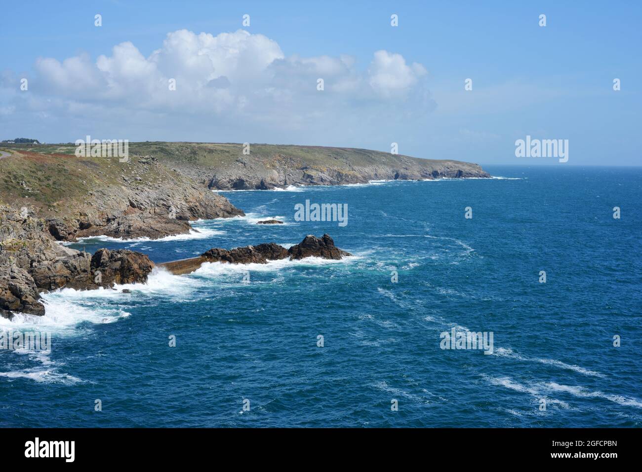 Beautiful coast near Plogoff in Brittany, France Stock Photo