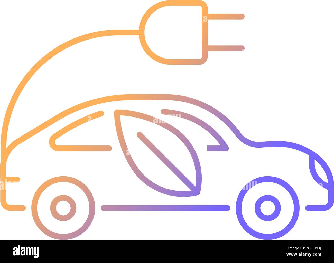 Electric taxi gradient linear vector icon Stock Vector