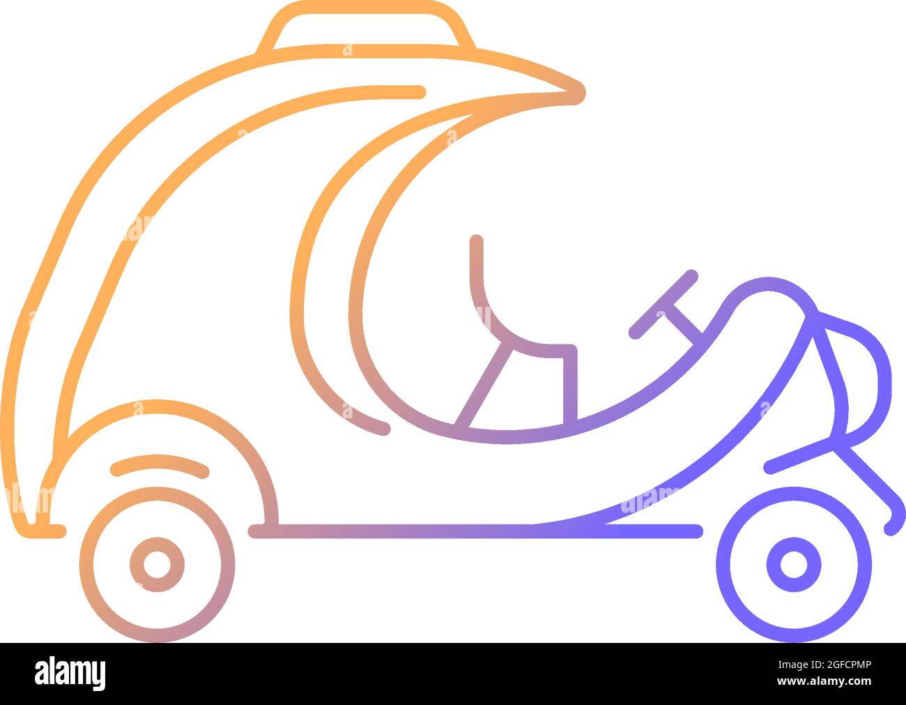 Coco taxi gradient linear vector icon Stock Vector