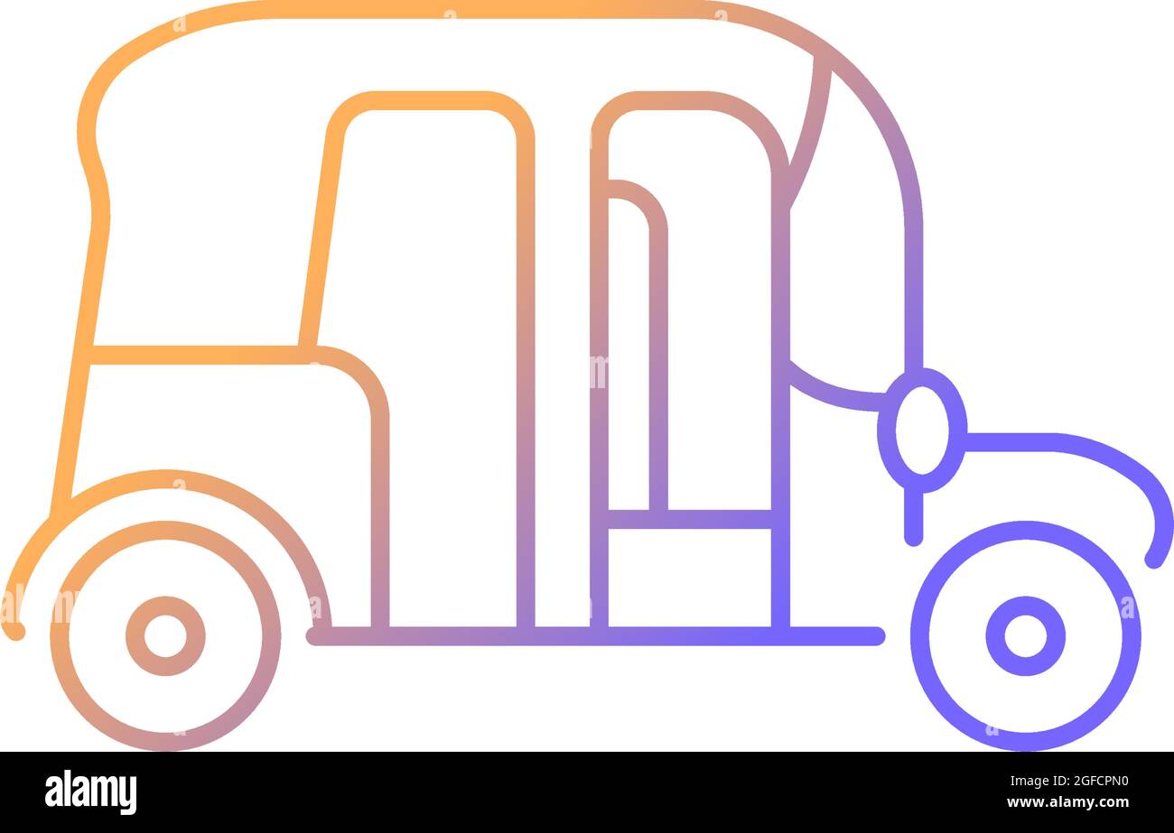 Auto rickshaw gradient linear vector icon Stock Vector