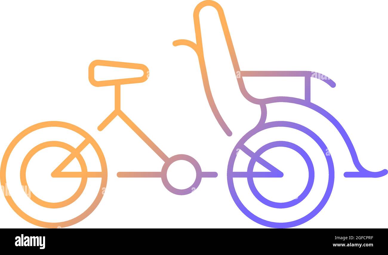 Cyclo taxi gradient linear vector icon Stock Vector