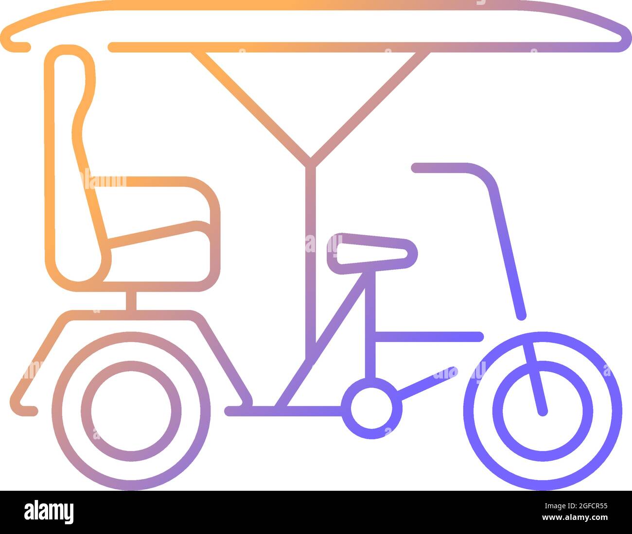 Bicitaxi gradient linear vector icon Stock Vector
