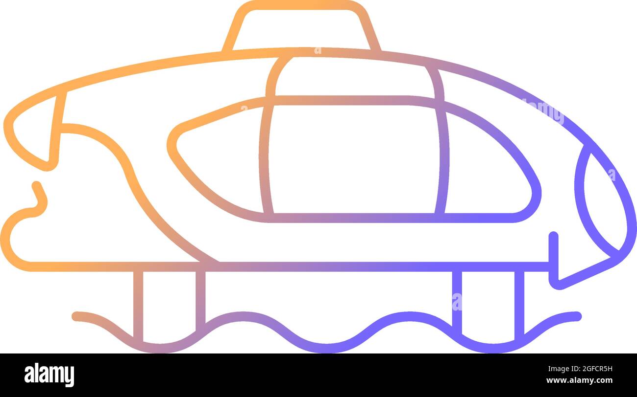 Electric water taxi gradient linear vector icon Stock Vector