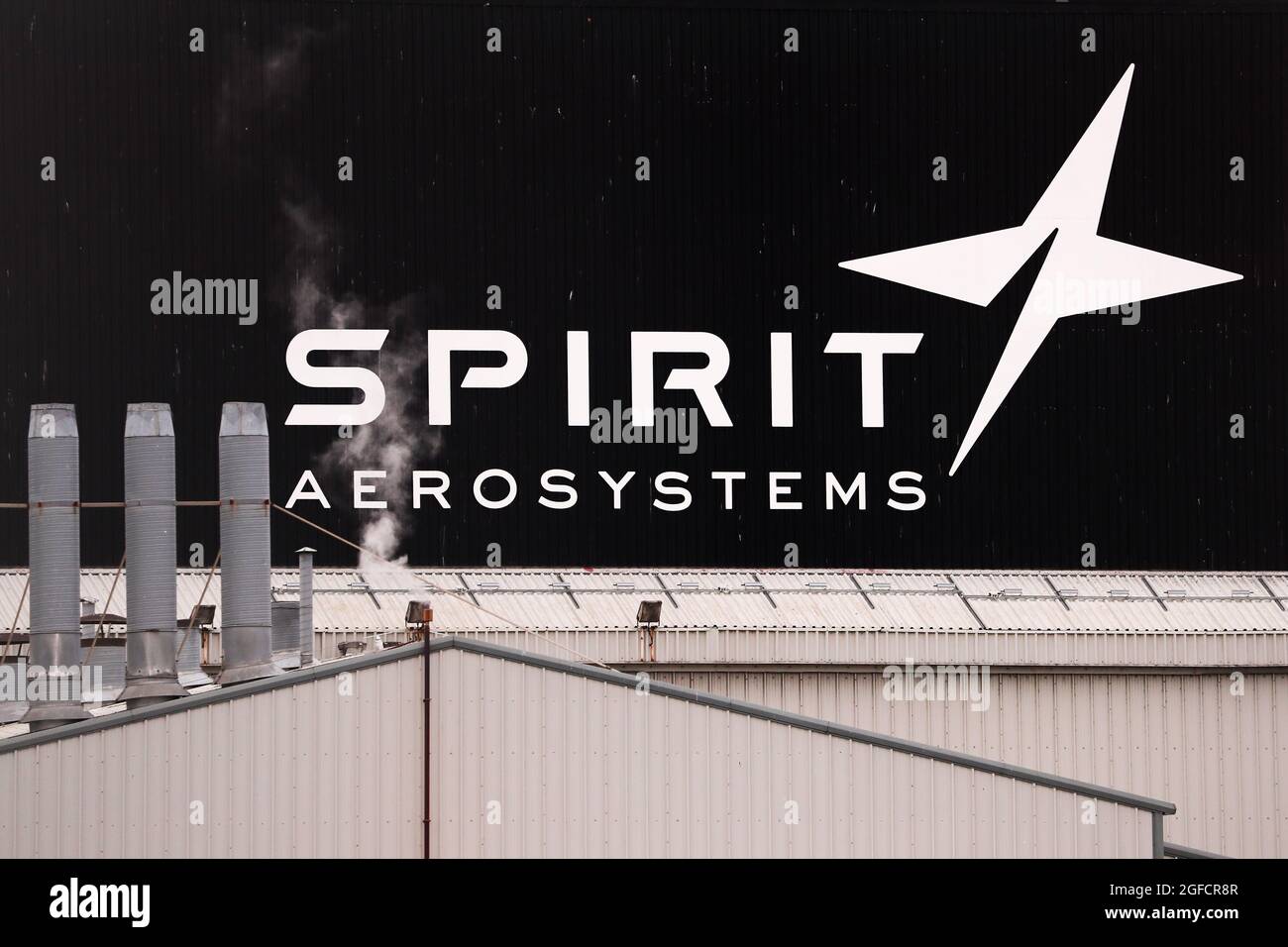 Spirit Aerosystems factory, formally Shorts Bombardier, in Belfast, Northern Ireland. Stock Photo