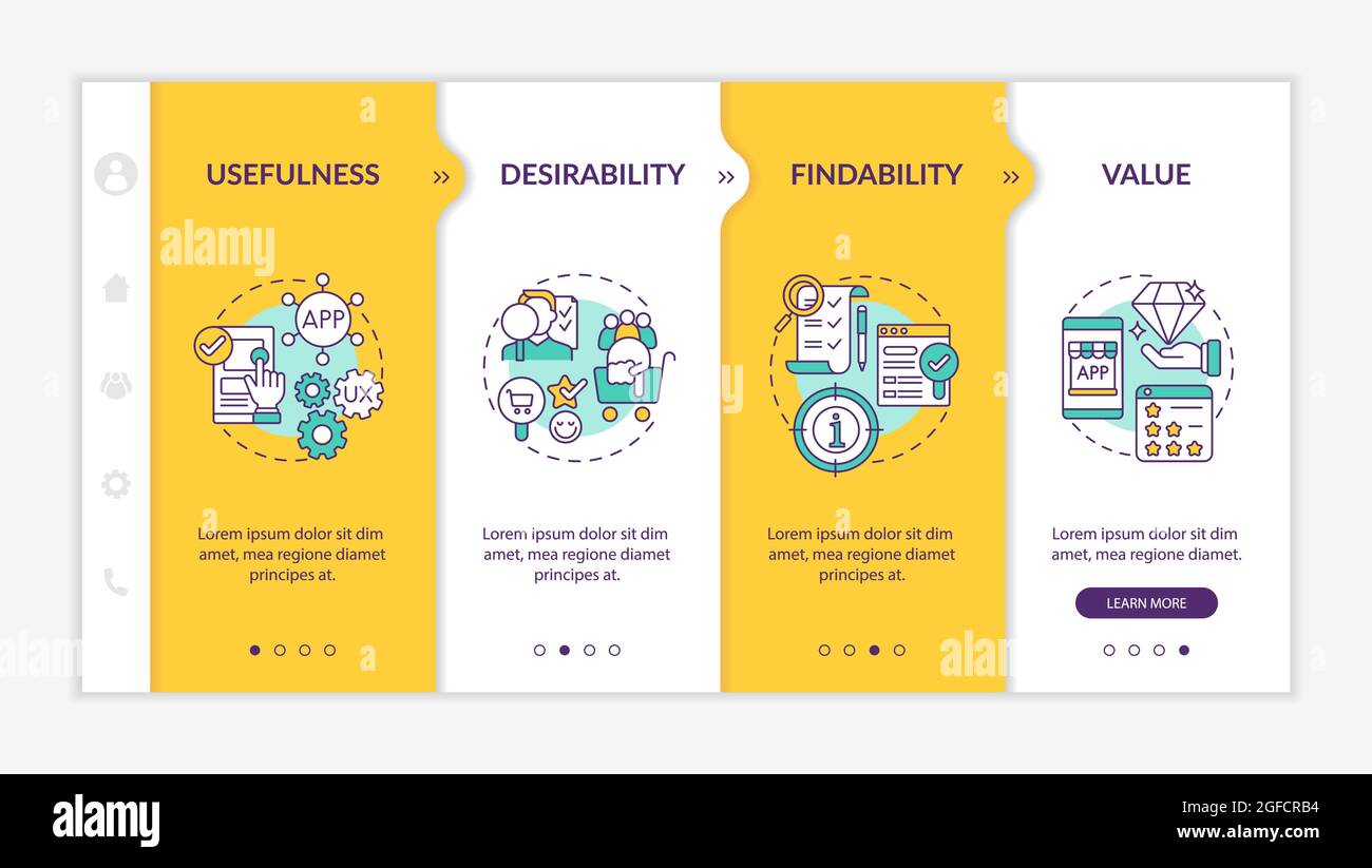 UX elements onboarding vector template Stock Vector