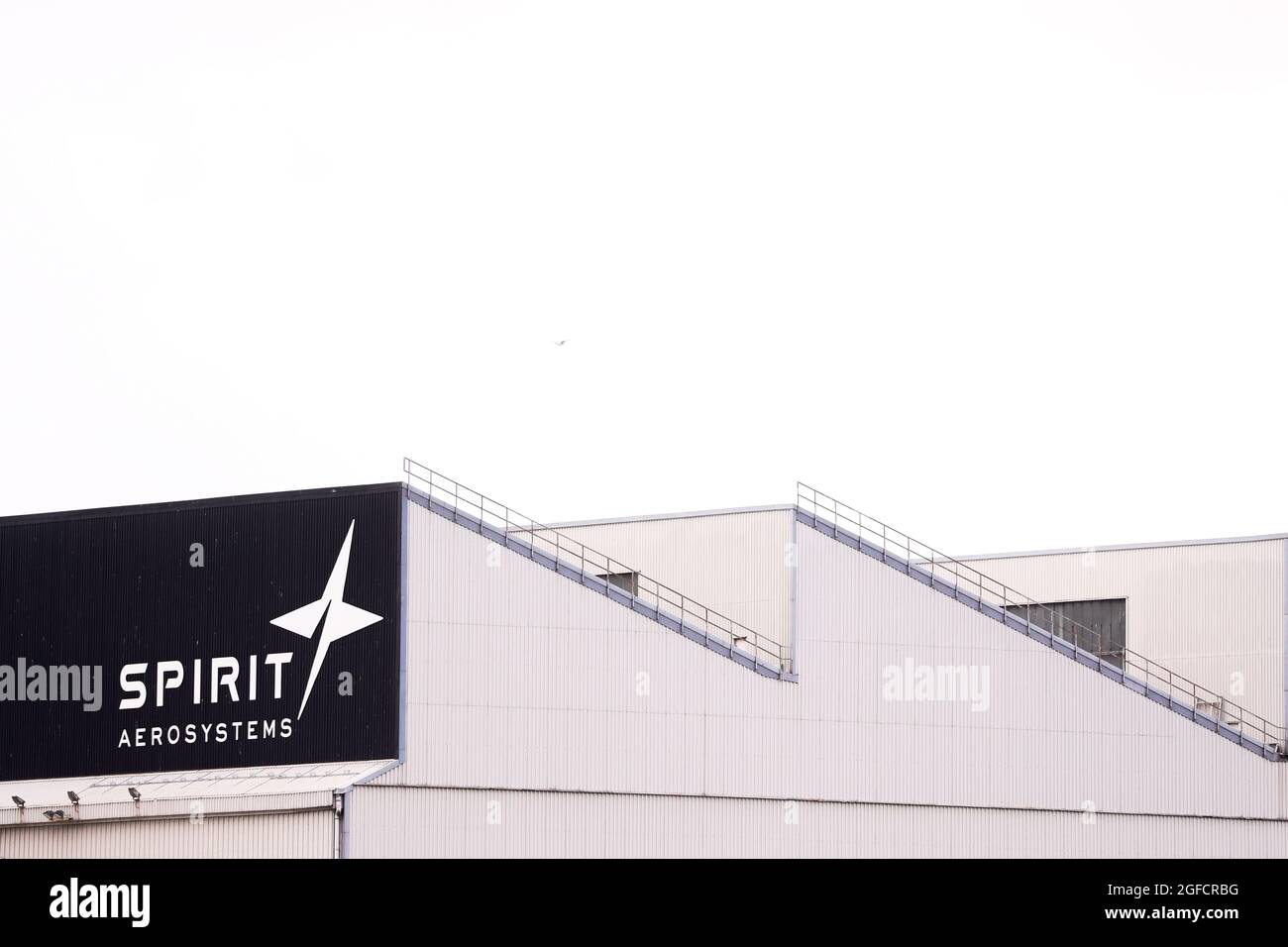 Spirit Aerosystems factory, formally Shorts Bombardier, in Belfast, Northern Ireland. Stock Photo