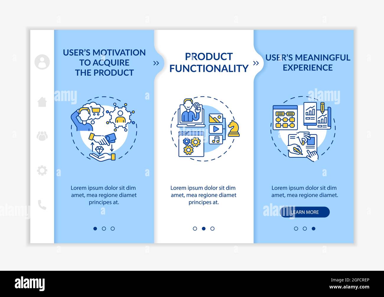 UX improvement onboarding vector template Stock Vector Image & Art - Alamy