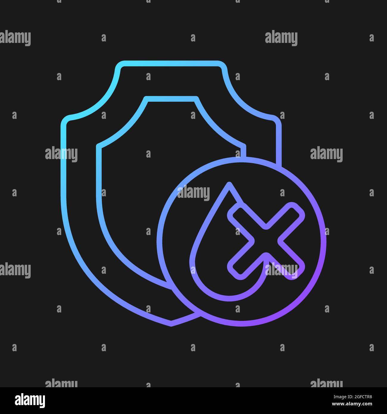 Waterproof drone gradient vector manual label icon for dark theme Stock Vector
